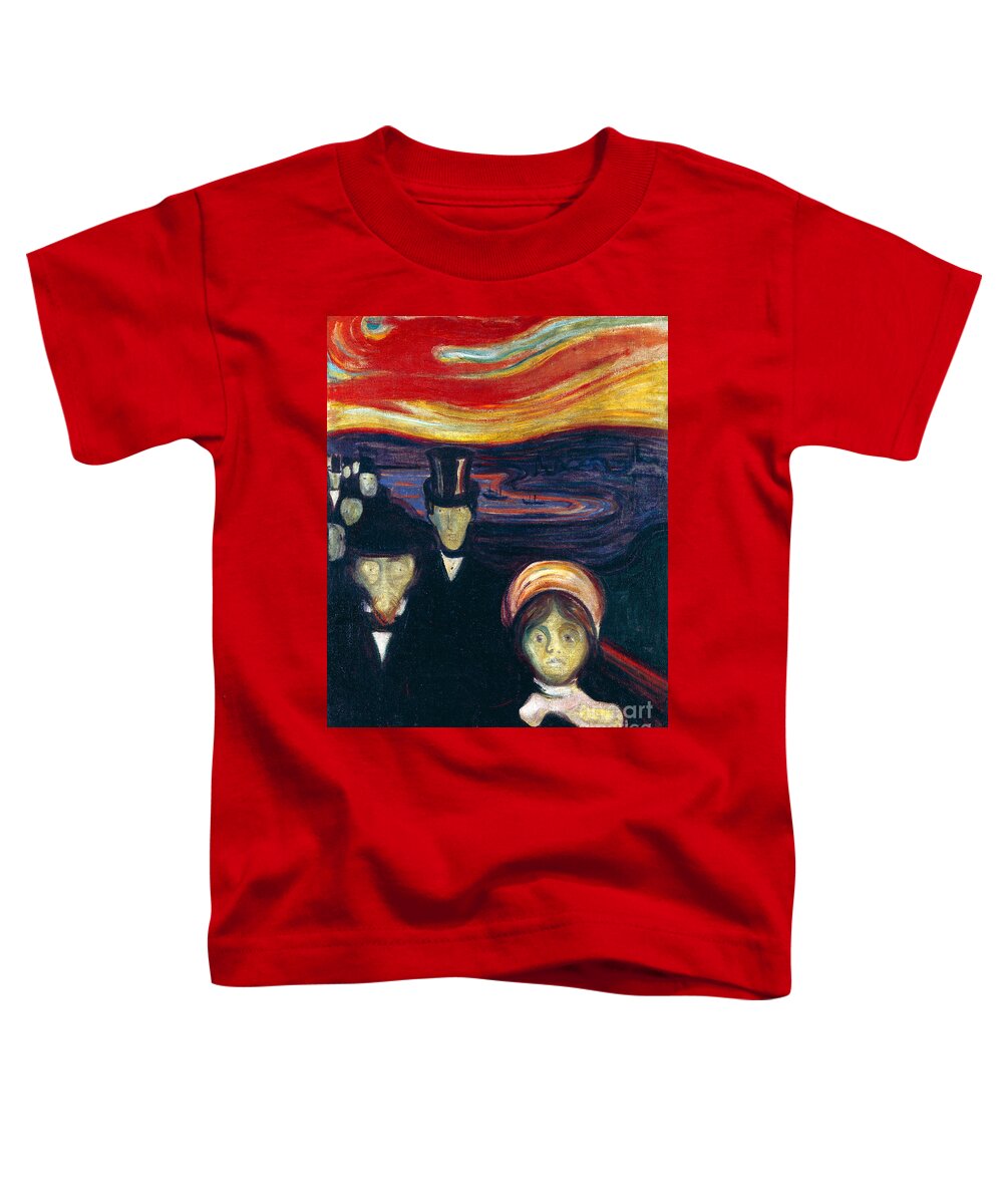 Anxiety Toddler T-Shirt featuring the painting Anxiety, 1894 By Edvard Munch by Edvard Munch