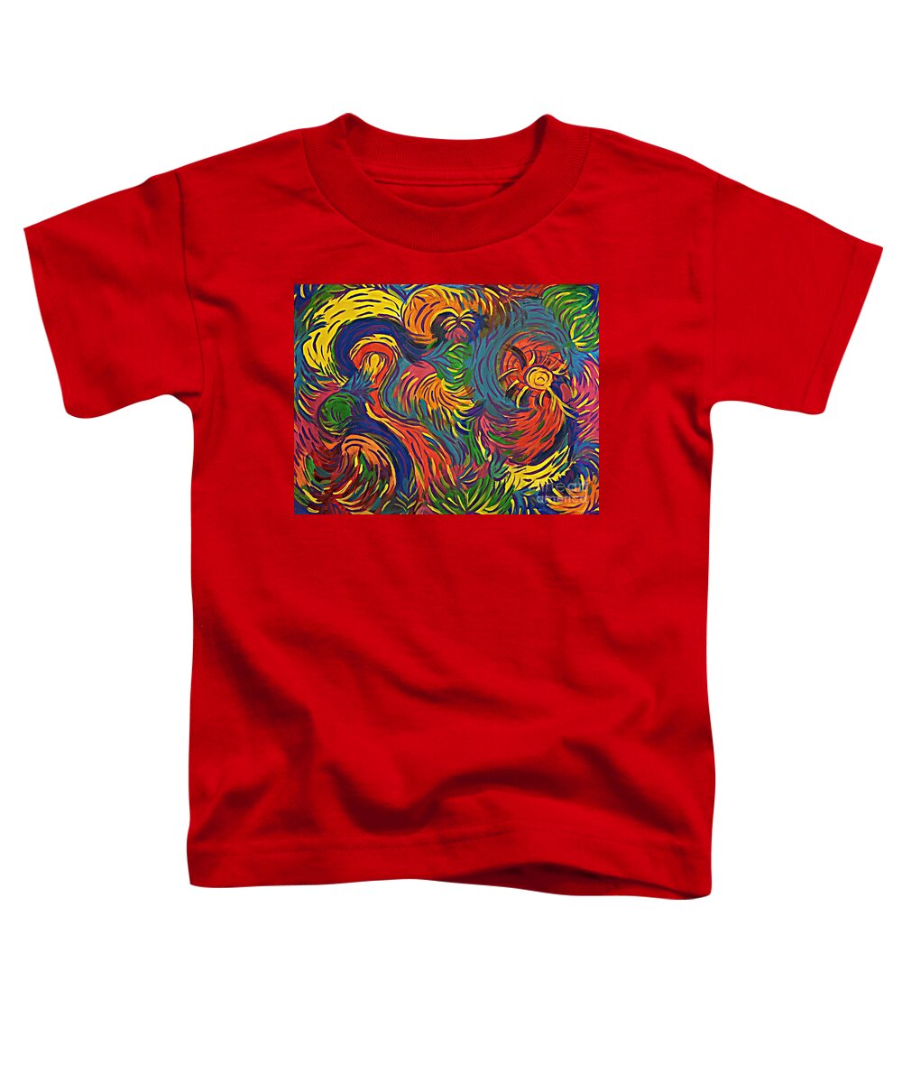 Colorful Toddler T-Shirt featuring the painting Birds Of Paradise by Diamante Lavendar