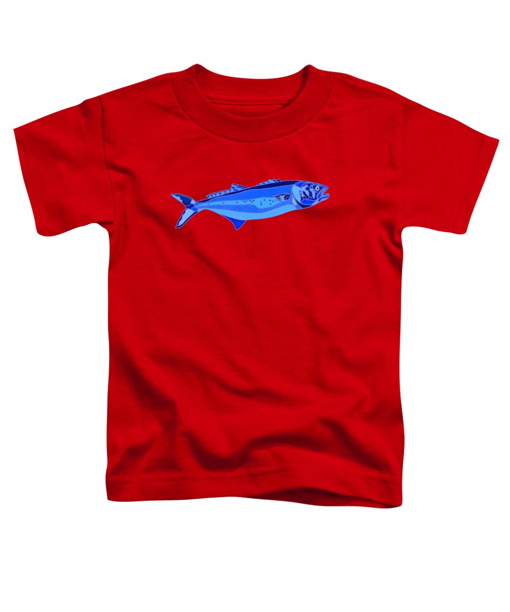 Bluefish Toddler T-Shirt featuring the digital art Blue Fish by Robert Yaeger