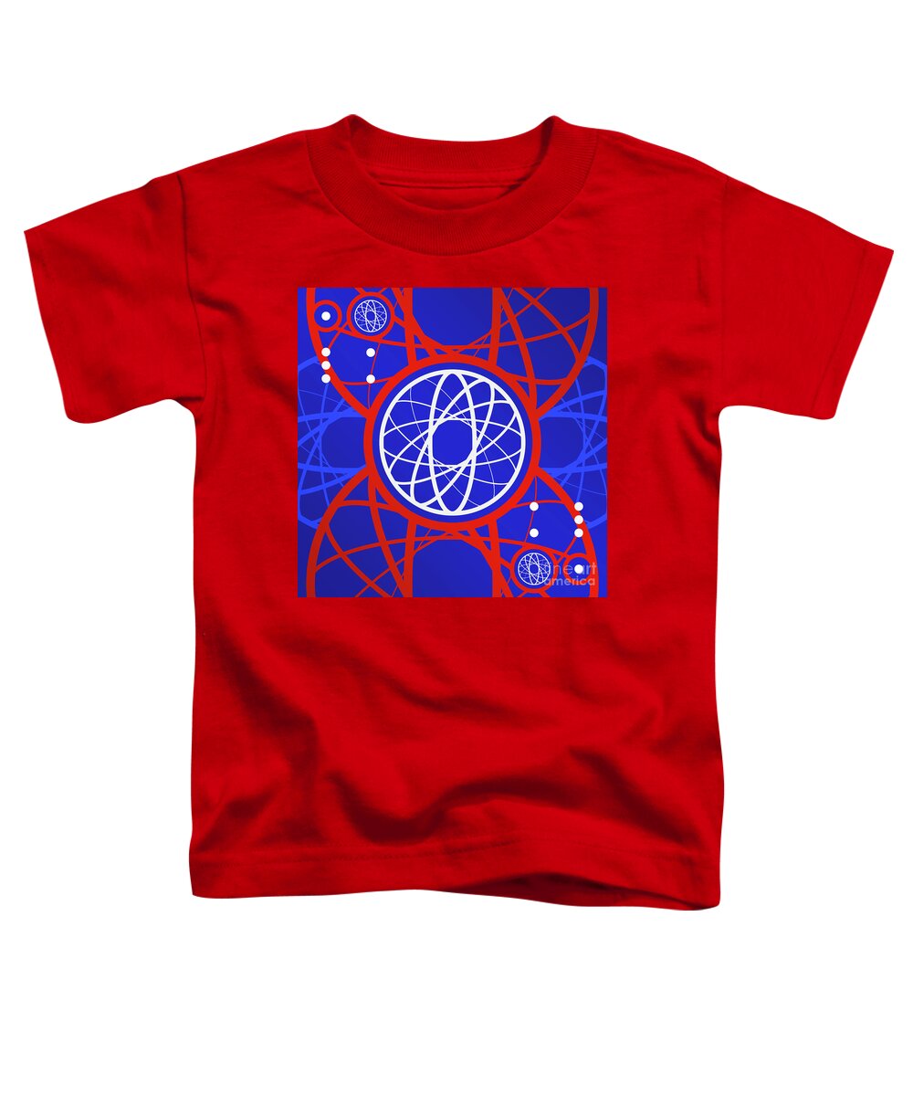 Abstract Toddler T-Shirt featuring the mixed media Bold Primary Geometric Glyph Art in Red White and Blue n.0129 by Holy Rock Design