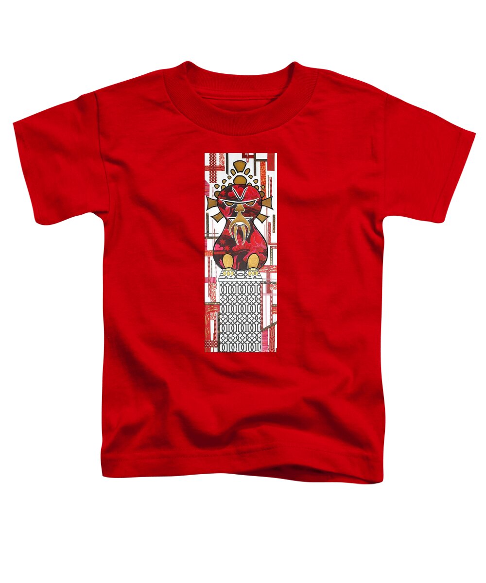 Chinese Toddler T-Shirt featuring the mixed media Chinese Lion Statue by Jayne Somogy