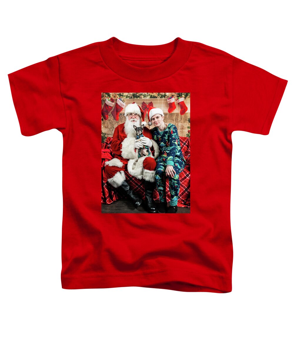 Chloe Toddler T-Shirt featuring the photograph Chloe with Santa 3 by Christopher Holmes