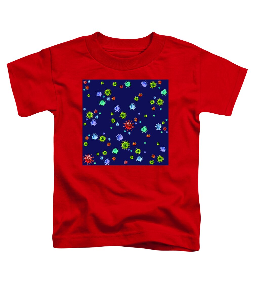 Coronavirus Toddler T-Shirt featuring the digital art Coronavirus on Black by Miriam A Kilmer