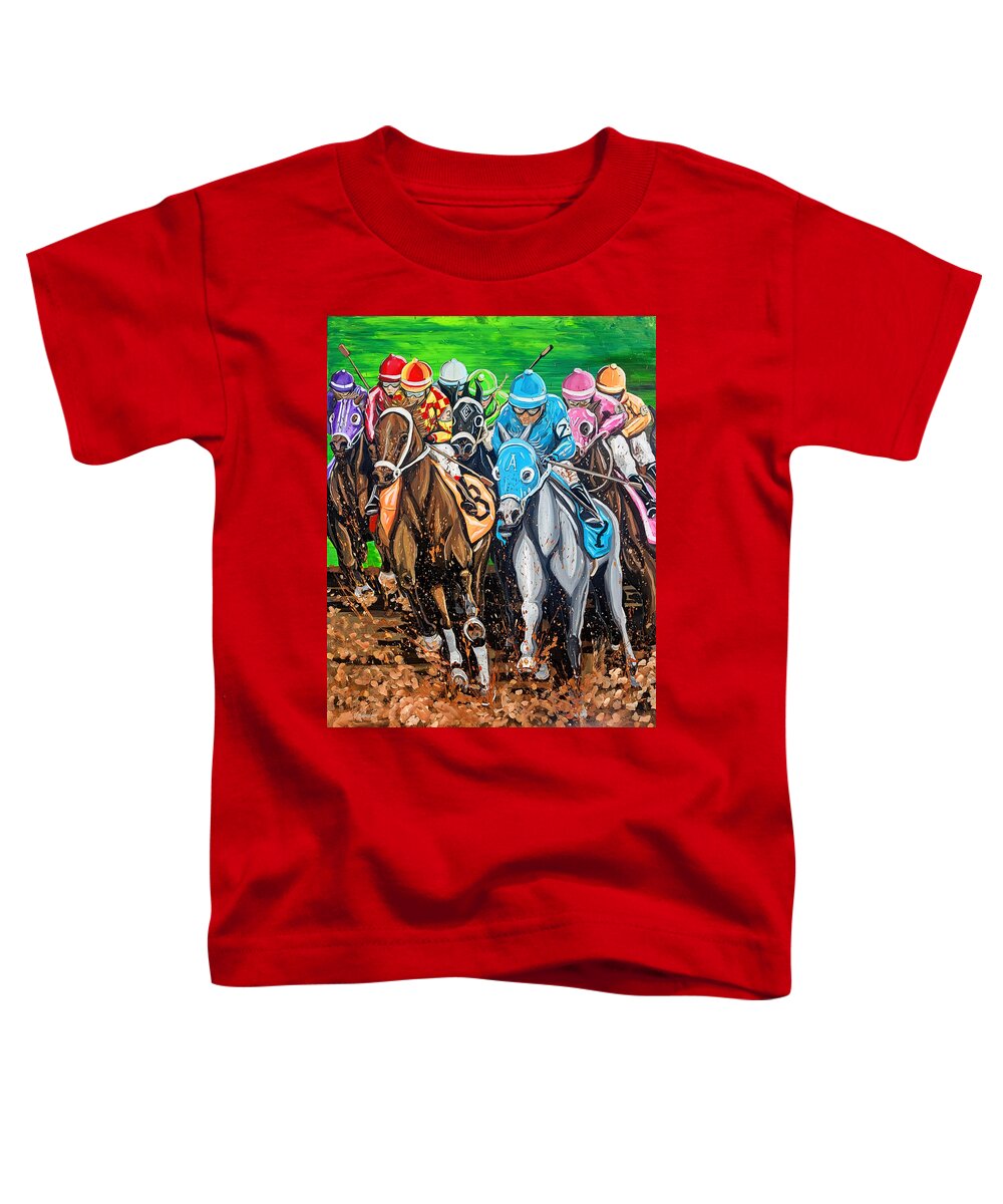 Derby Toddler T-Shirt featuring the painting Derby Day by Emanuel Alvarez Valencia