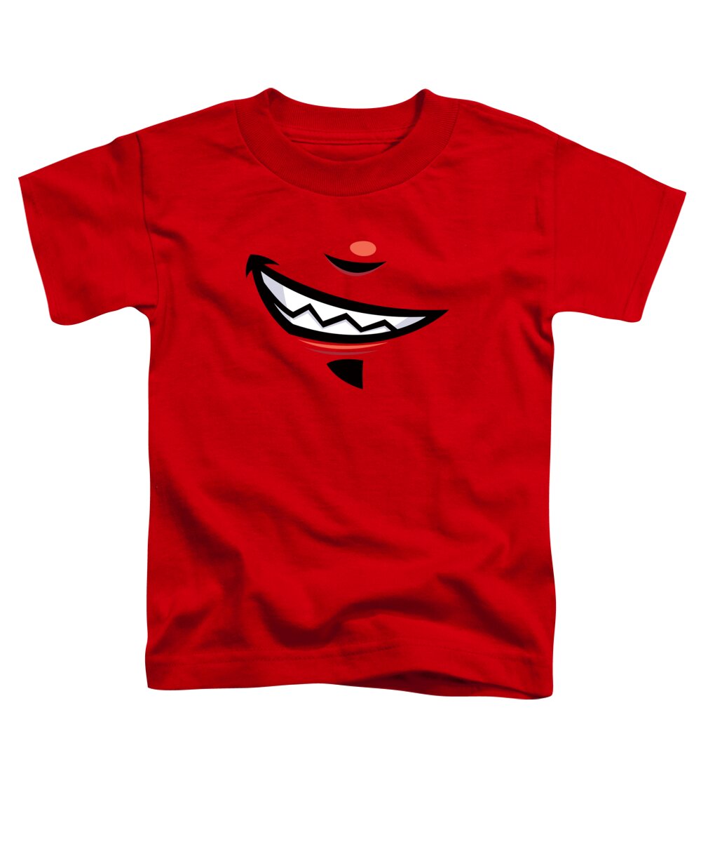 Grin Toddler T-Shirt featuring the digital art Devilish Grin Cartoon Mouth by John Schwegel