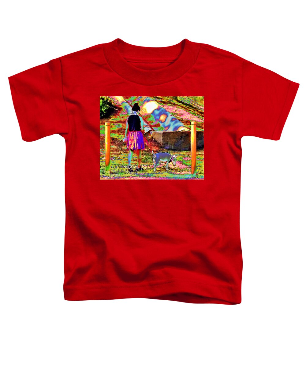 Abstract Toddler T-Shirt featuring the photograph Dog Walker by Andrew Lawrence