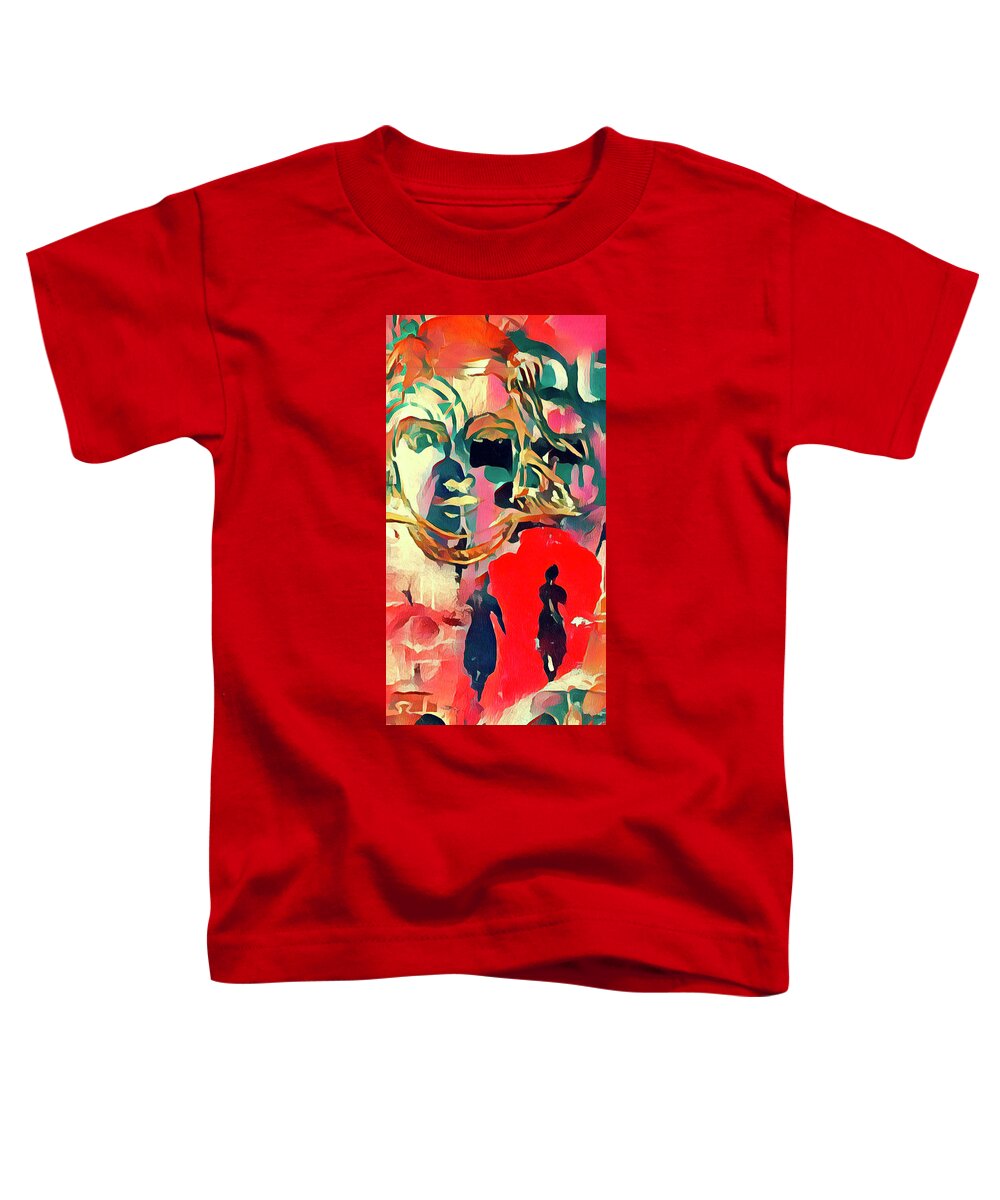  Toddler T-Shirt featuring the painting Fighting for Us by Tommy McDonell