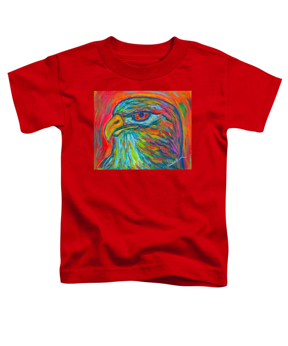 Hawk Toddler T-Shirt featuring the painting Fire Hawk by Kendall Kessler