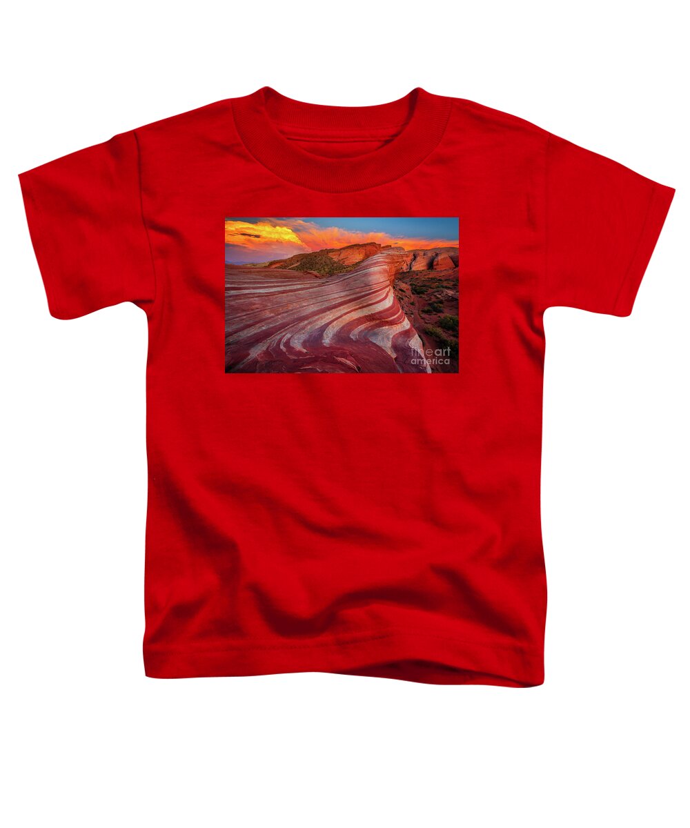 America Toddler T-Shirt featuring the photograph Fire Wave by Inge Johnsson