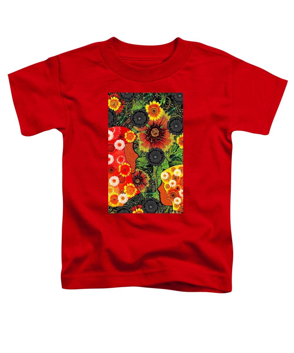Flower Toddler T-Shirt featuring the mixed media Flower Children by Diamante Lavendar