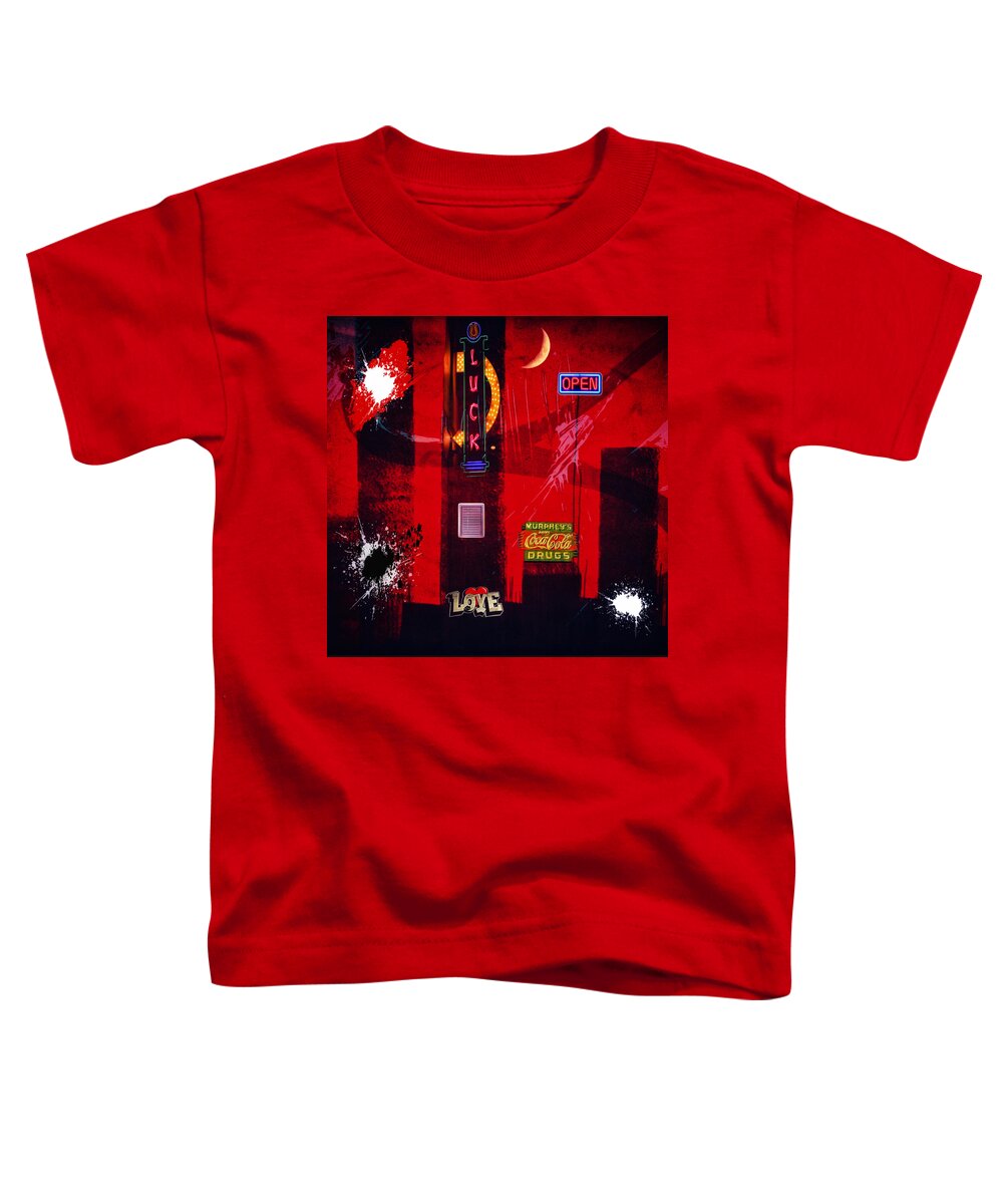 Flashing Lights Toddler T-Shirt featuring the digital art From the Train by Canessa Thomas