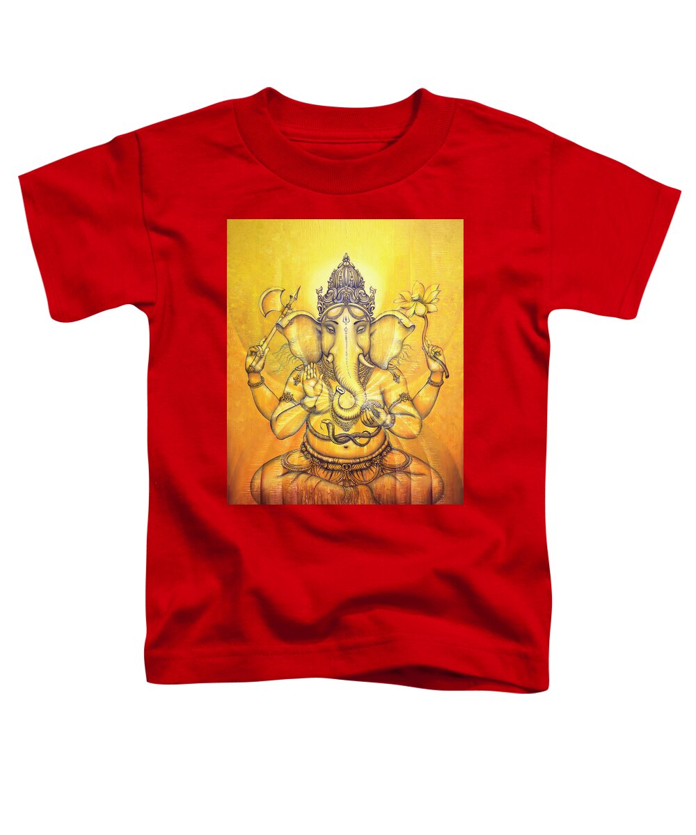 Ganesha Toddler T-Shirt featuring the painting Ganesha darshan by Vrindavan Das