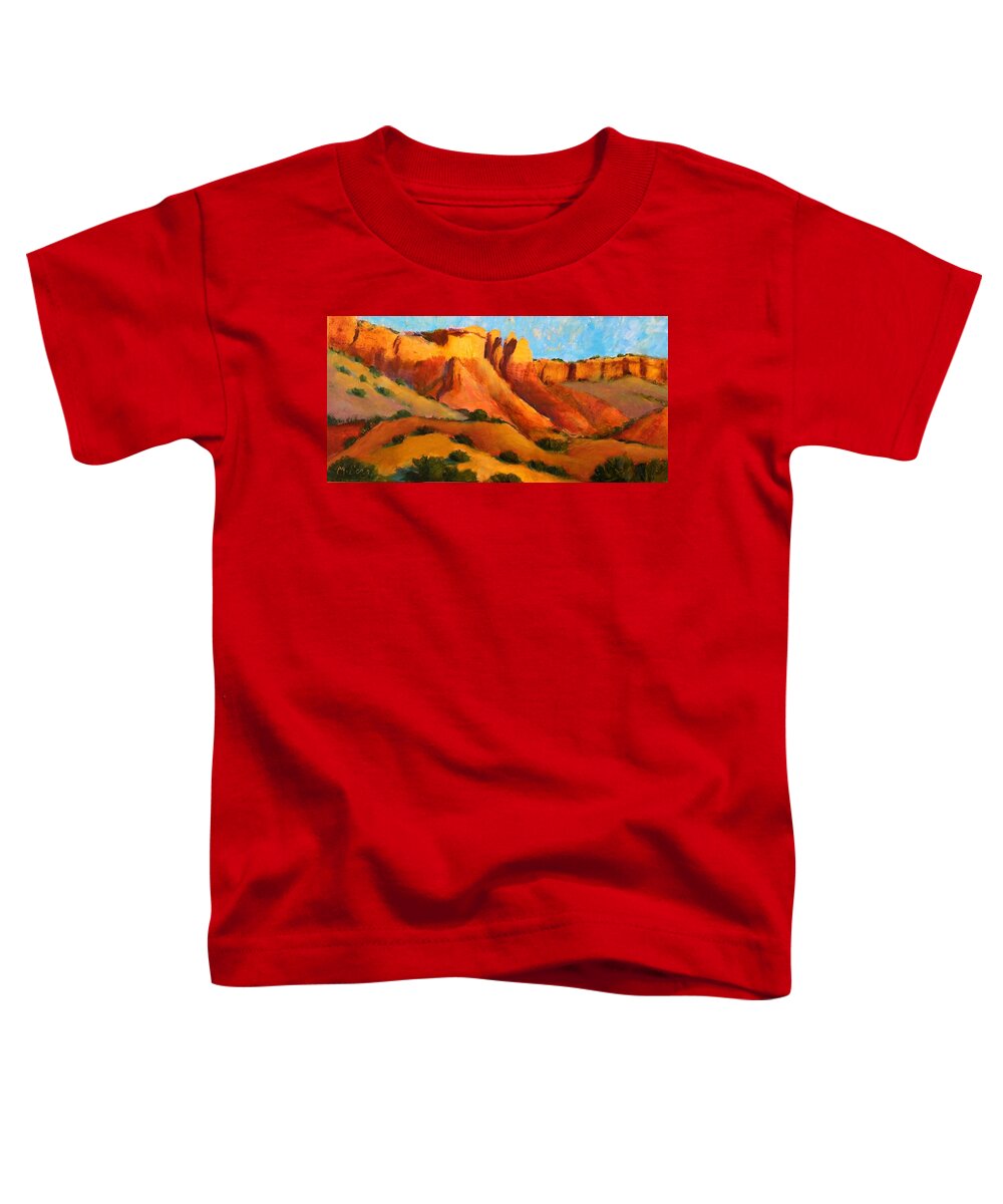 Plein Air Toddler T-Shirt featuring the painting Glowing Mesas by Marian Berg