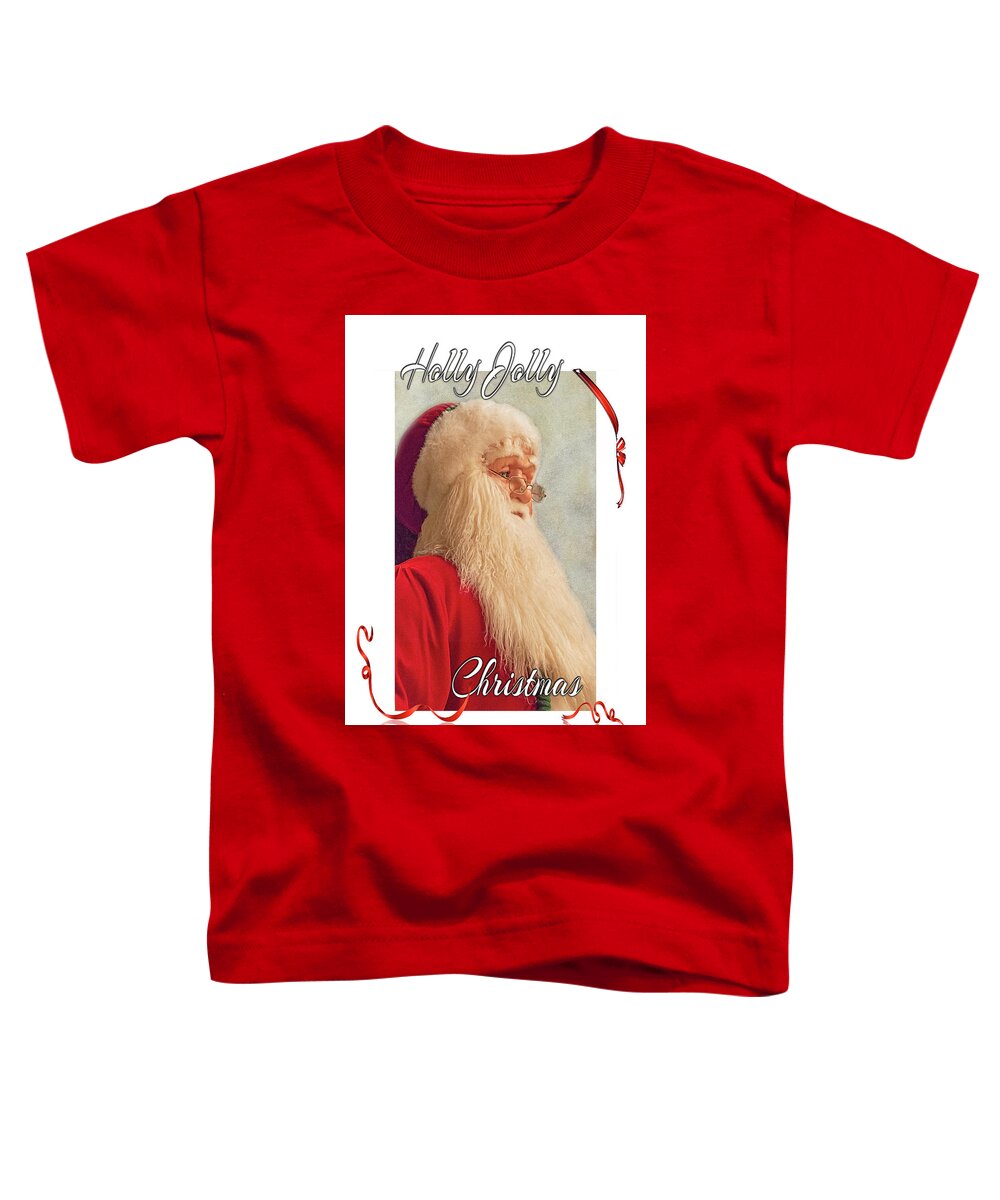 Holly Jolly Christmas Toddler T-Shirt featuring the digital art Holly Jolly Christmas,Santa Claus,Saint Nick,Father Christmas by Walter Herrit