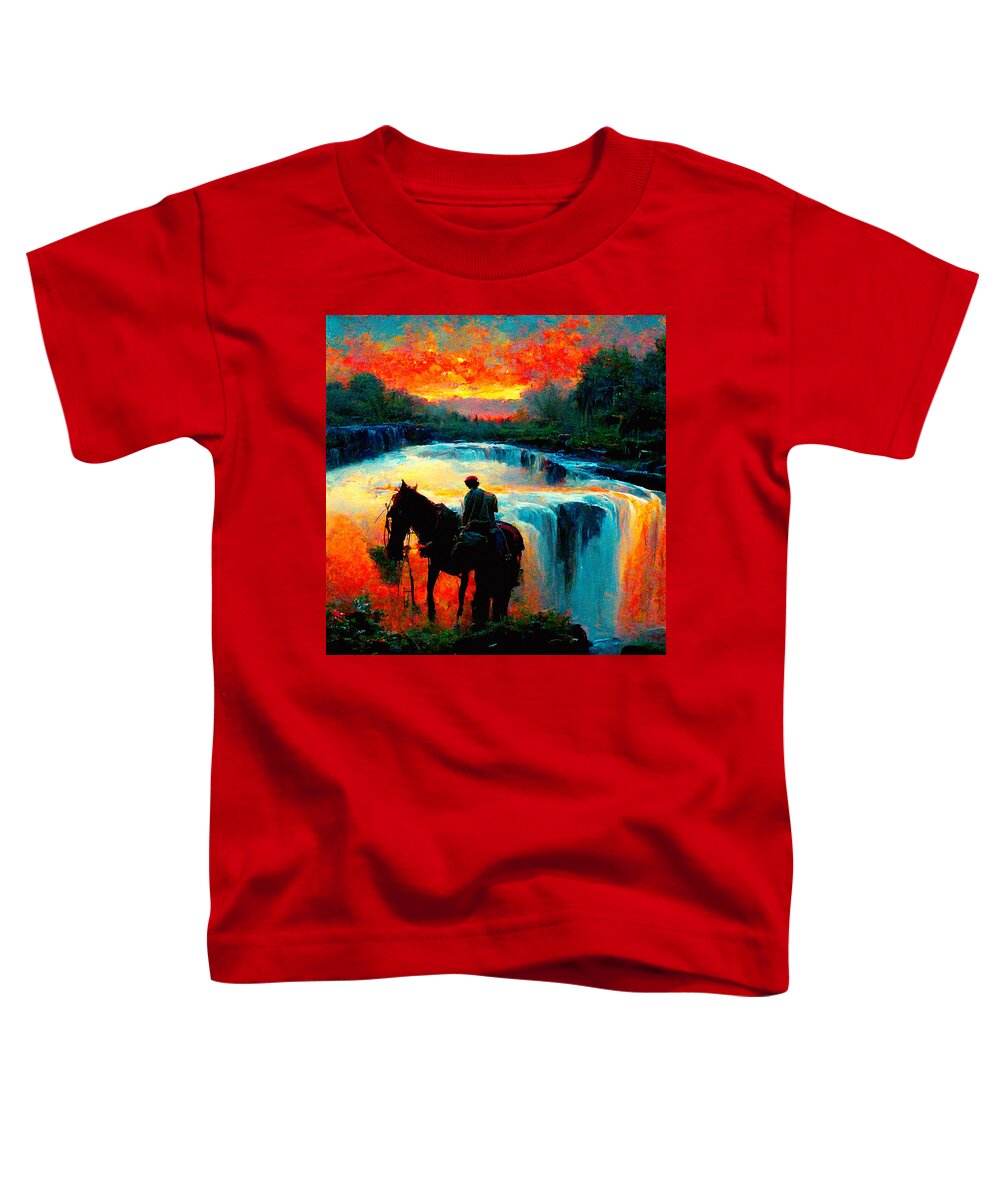 Horse Toddler T-Shirt featuring the digital art Horses #9 by Craig Boehman
