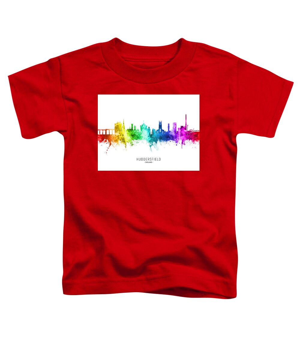 Huddersfield Toddler T-Shirt featuring the digital art Huddersfield England Skyline #70 by Michael Tompsett