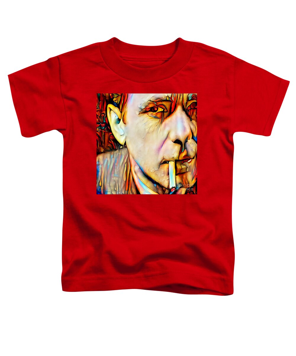 Wingsdomain Toddler T-Shirt featuring the photograph Humphrey Bogart In Vibrant Contemporary Primitivism Colors 20200711 square by Wingsdomain Art and Photography