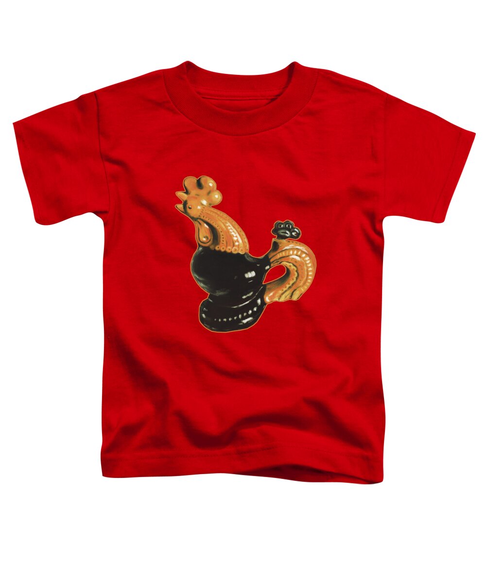 Rooster Toddler T-Shirt featuring the pastel Invincible Rooster - Ukraine by Anastasiya Malakhova