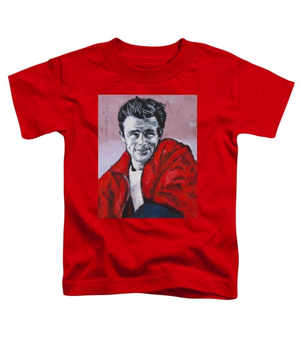 James Dean Toddler T-Shirt featuring the pastel J.Dean - Without a Cause by Eric Dee