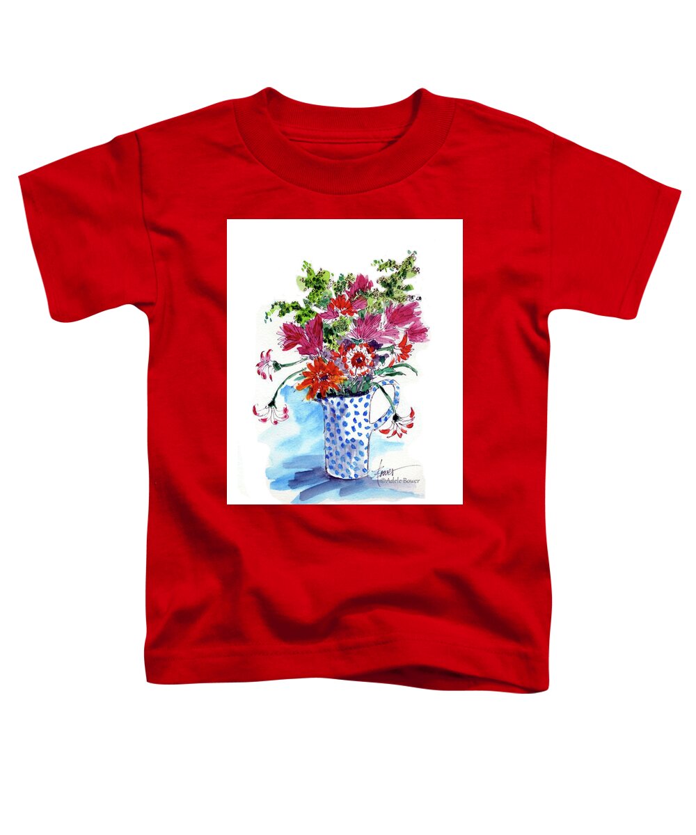 Flowers Toddler T-Shirt featuring the painting Julia's Bouquet by Adele Bower
