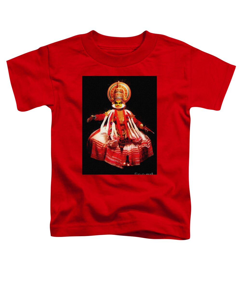 Kathakali Toddler T-Shirt featuring the digital art Kathakali Dancer by Jerzy Czyz