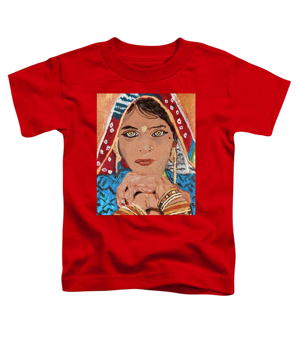 Kaur Toddler T-Shirt featuring the painting South Asian Princess - Kaur by Melody Fowler