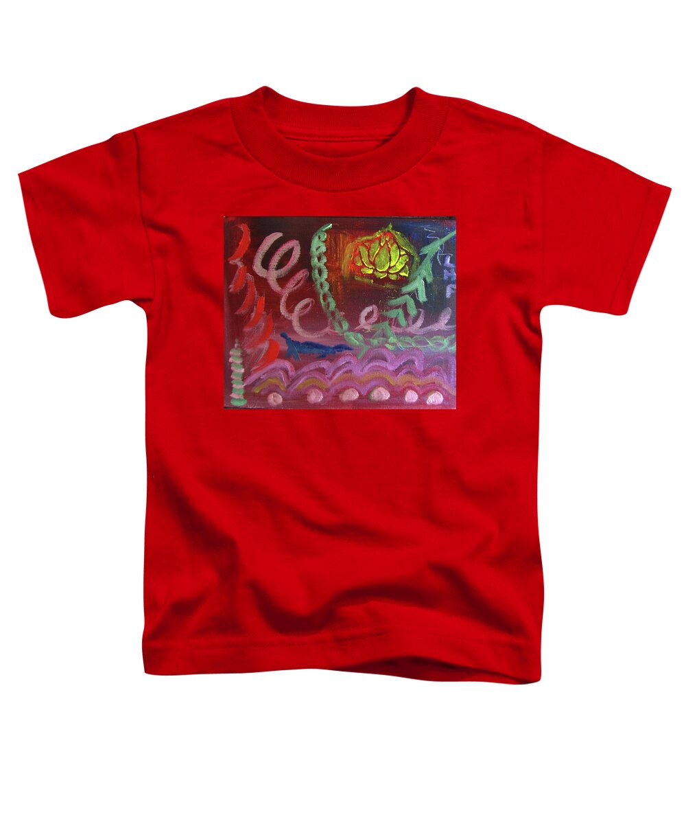 Abstract Toddler T-Shirt featuring the painting Lotus from Tibet by Linda Feinberg