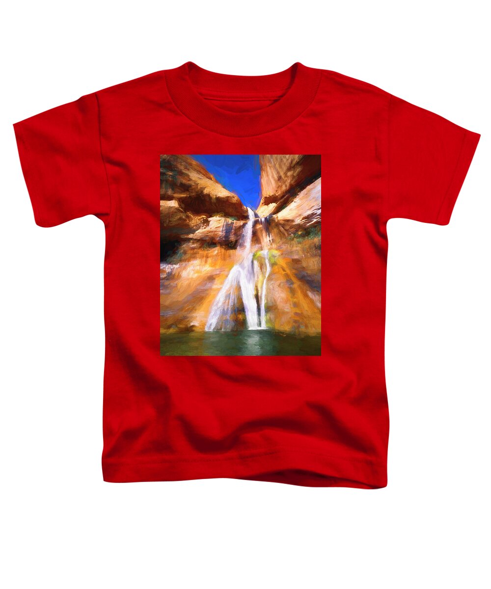 Lower Calf Creek Falls Toddler T-Shirt featuring the photograph Lower Calf Creek Falls Utah X102 by Rich Franco