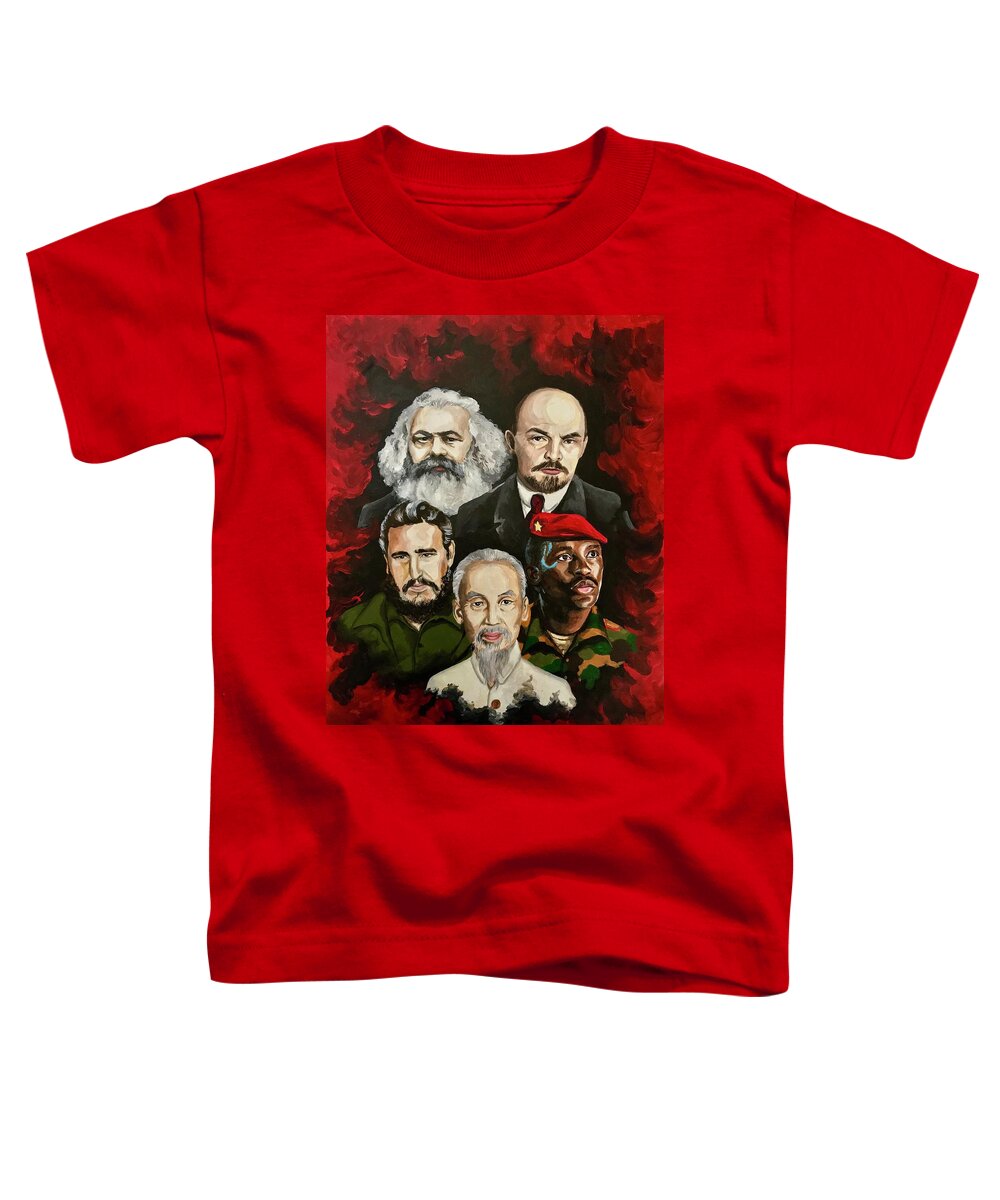 Marxist Toddler T-Shirt featuring the painting Marxist Leaders by Solveig Inga