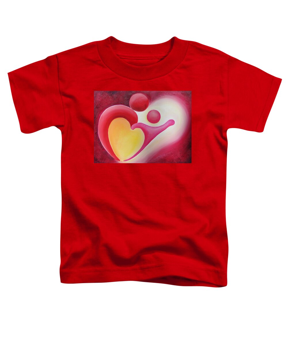 Red Toddler T-Shirt featuring the painting Memories... of love by Jennifer Hannigan-Green