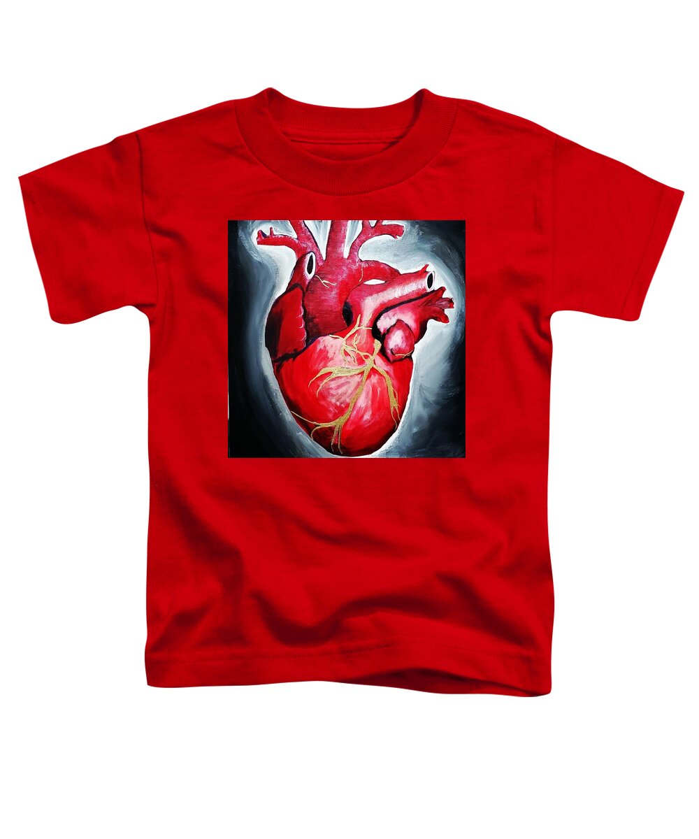  Toddler T-Shirt featuring the painting Mended Heart by Amy Kuenzie