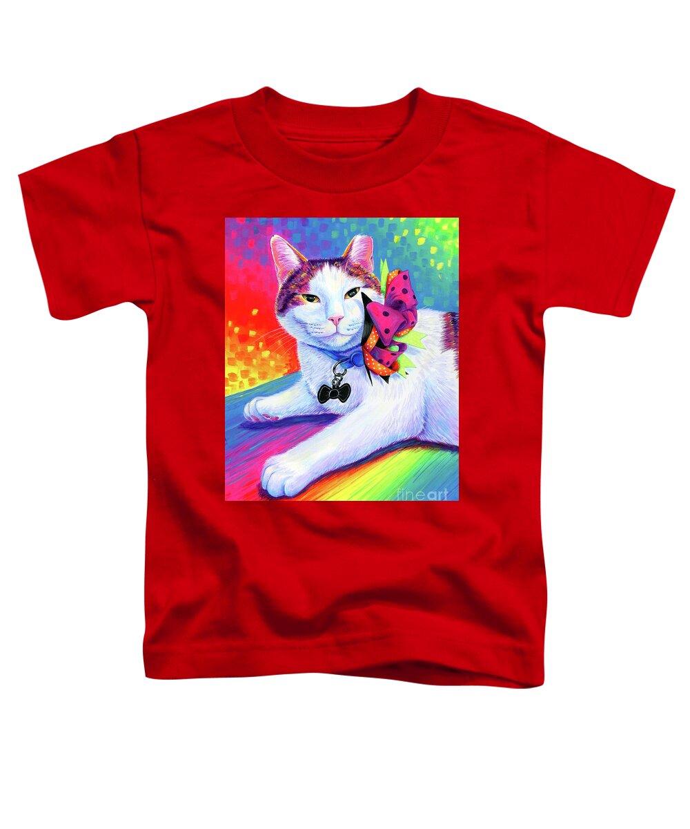 Cat Toddler T-Shirt featuring the painting Merkemer by Rebecca Wang