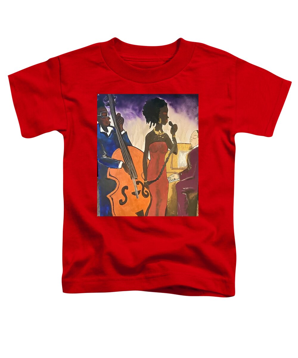  Toddler T-Shirt featuring the painting Mo JAZZ by Angie ONeal