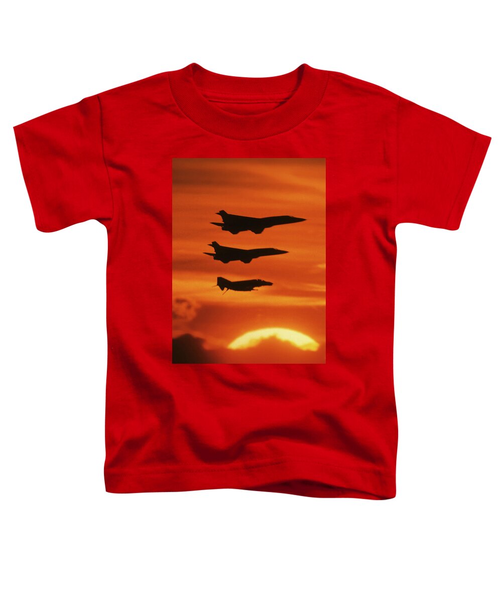 U.s. Navy Toddler T-Shirt featuring the mixed media Navy Jets in the Sun by Erik Simonsen