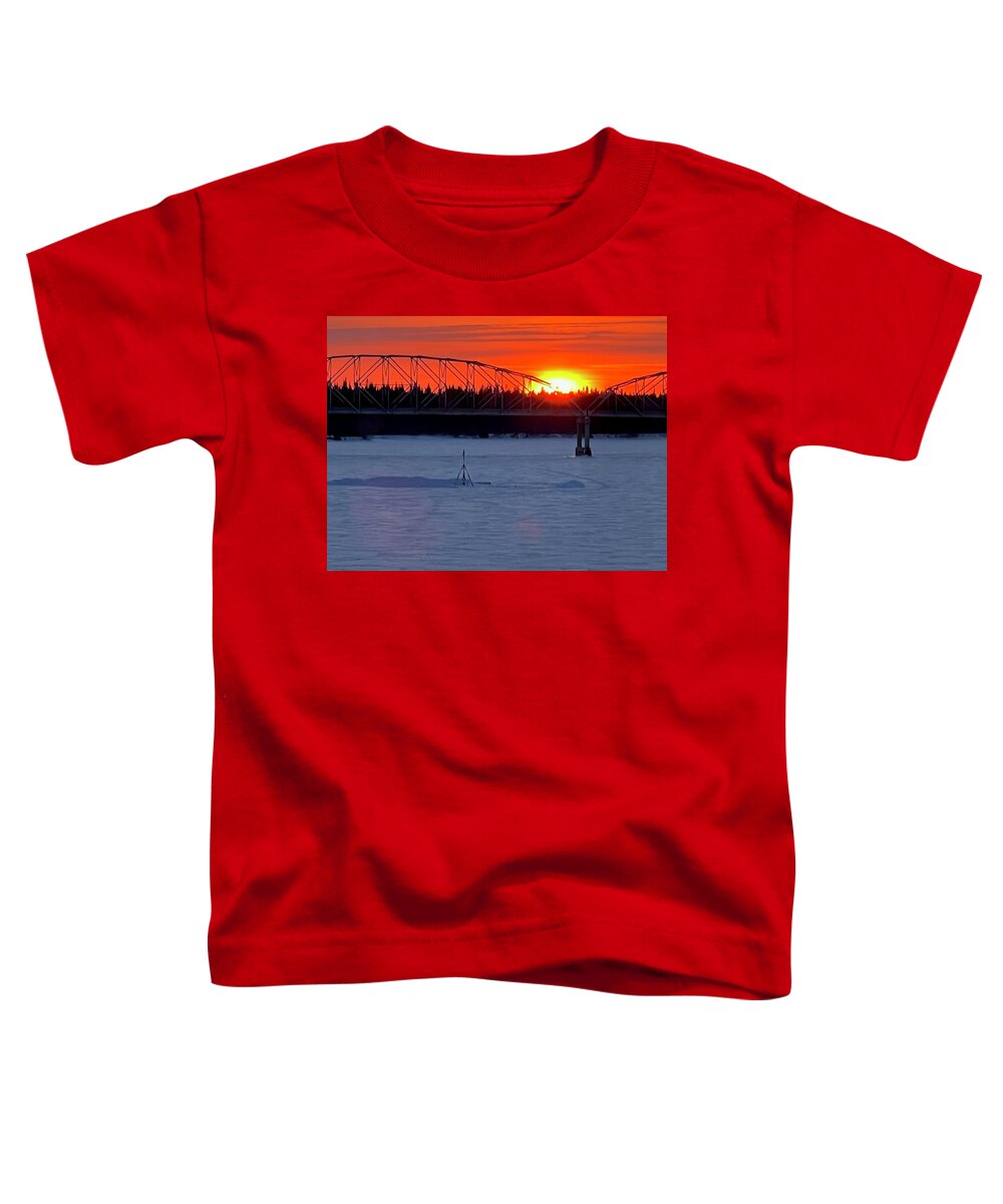 Nenana Toddler T-Shirt featuring the photograph Nenana Sunset by Barbara Von Pagel