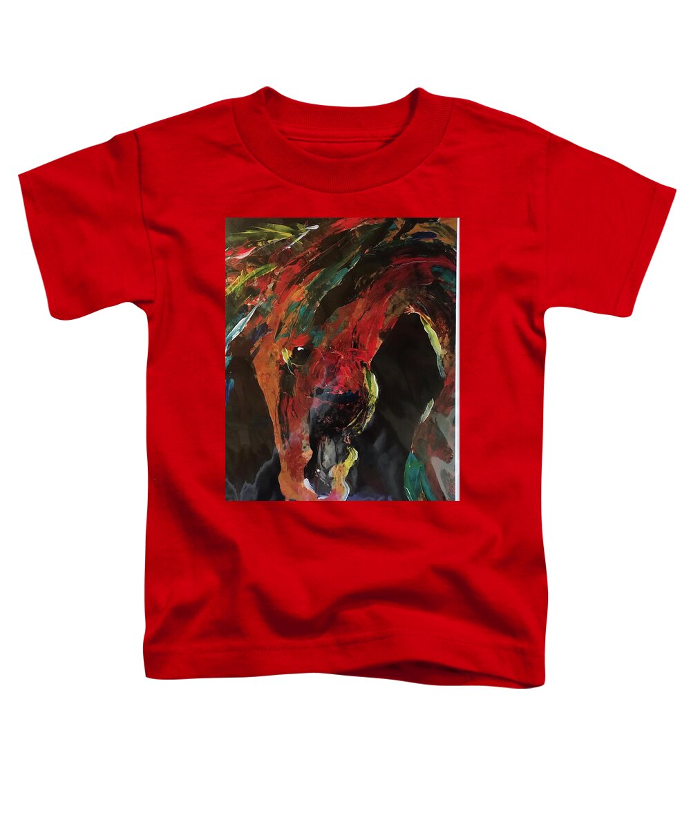 Horse Toddler T-Shirt featuring the painting Painted Pony by Elaine Elliott