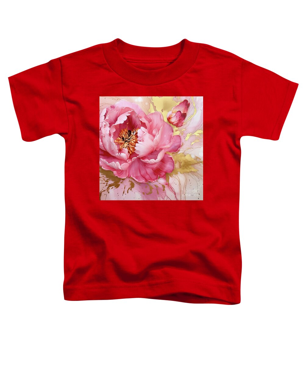 Peony Toddler T-Shirt featuring the painting Pink Peony Rapture by Tina LeCour