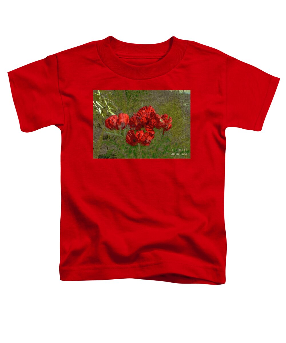 Poppies Toddler T-Shirt featuring the photograph Poppies in Middleton Gardens-Watercolour by Pics By Tony