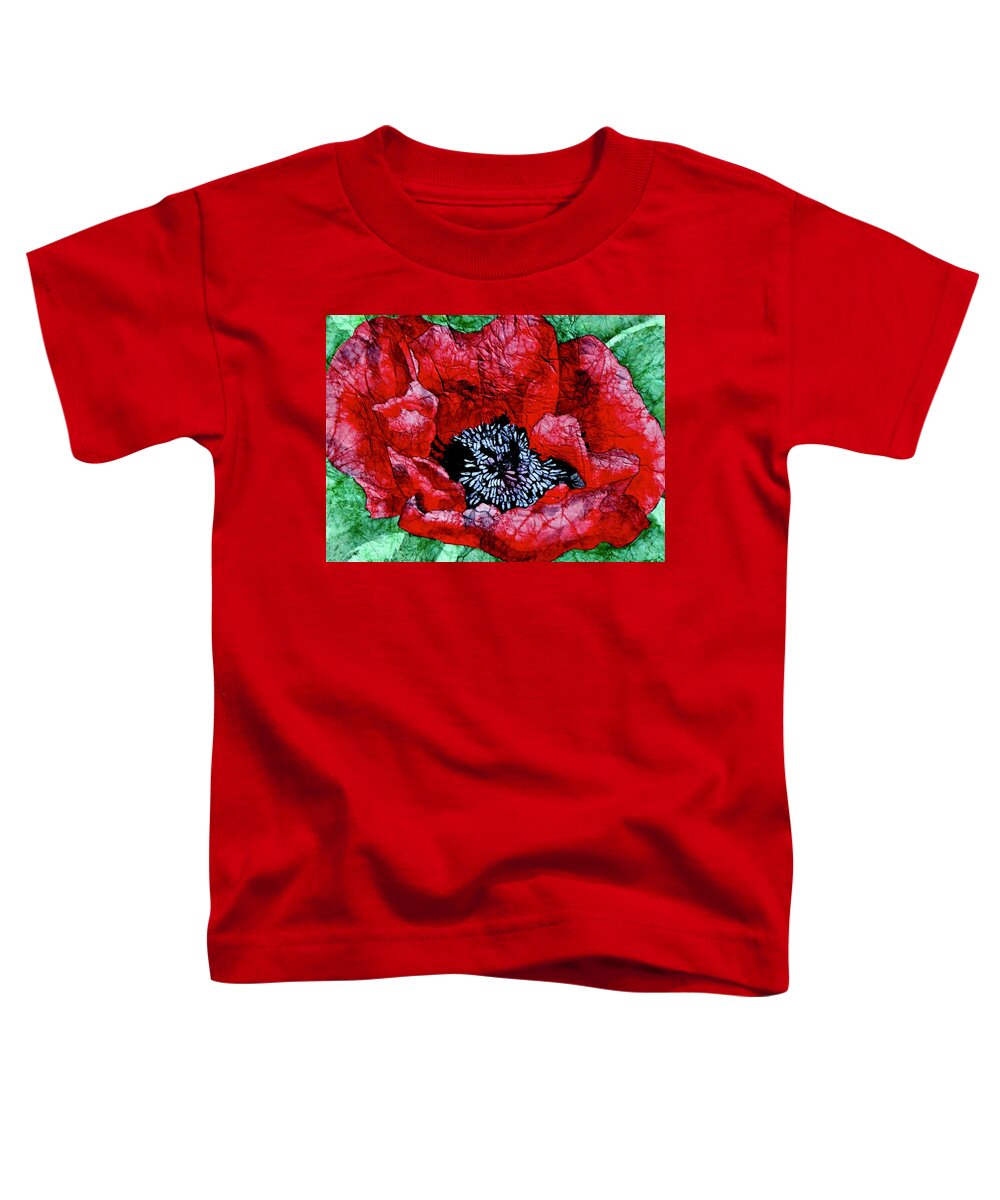 Red Toddler T-Shirt featuring the painting Poppies on Masa Watercolor by Kimberly Walker
