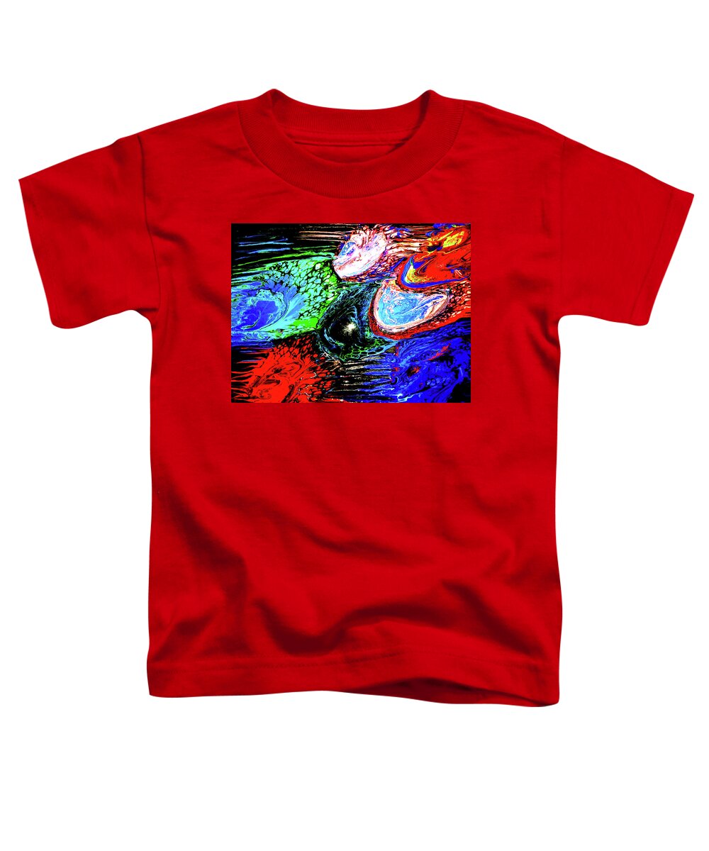 Flow Toddler T-Shirt featuring the painting Rainbow Flow by Anna Adams