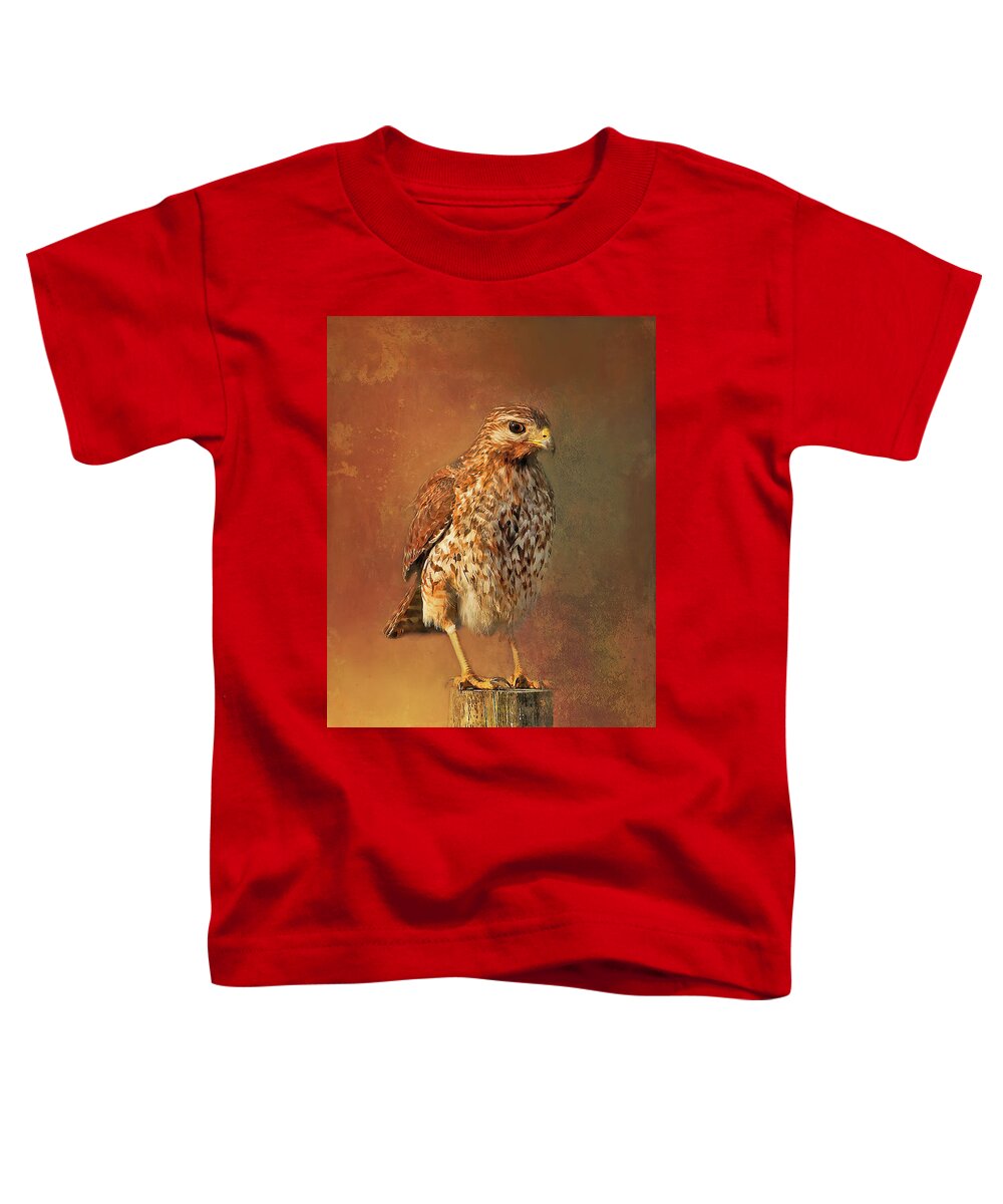 Red Shouldered Hawk Toddler T-Shirt featuring the photograph Red-shouldered Hawk Portrait by HH Photography of Florida