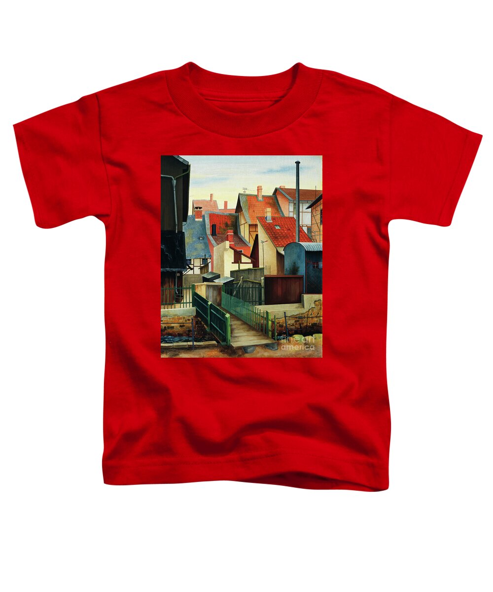 Wingsdomain Toddler T-Shirt featuring the painting Remastered Art At The Breeding by Rudolf Wacker 20220107 by Rudolf Wacker