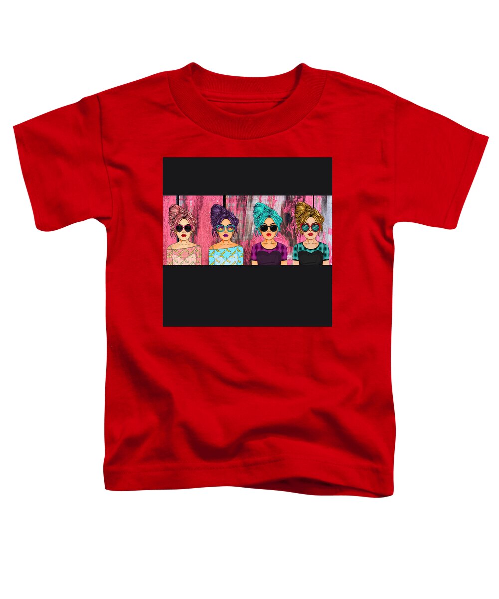 Retro Art Toddler T-Shirt featuring the digital art Retro Pop At by Caterina Christakos