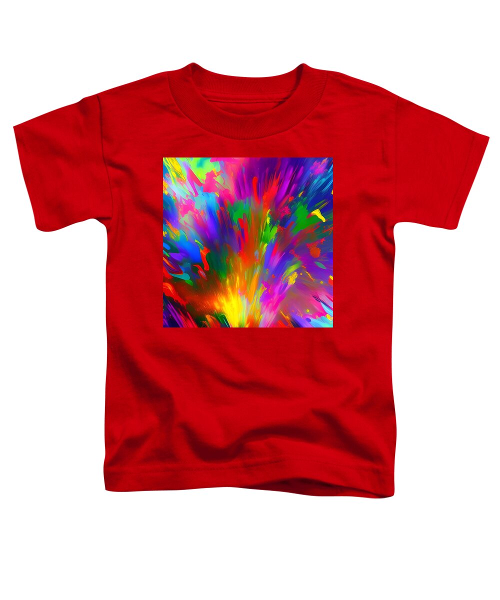 Digital Abstract Colorful Toddler T-Shirt featuring the digital art Rising Colors by Beverly Read