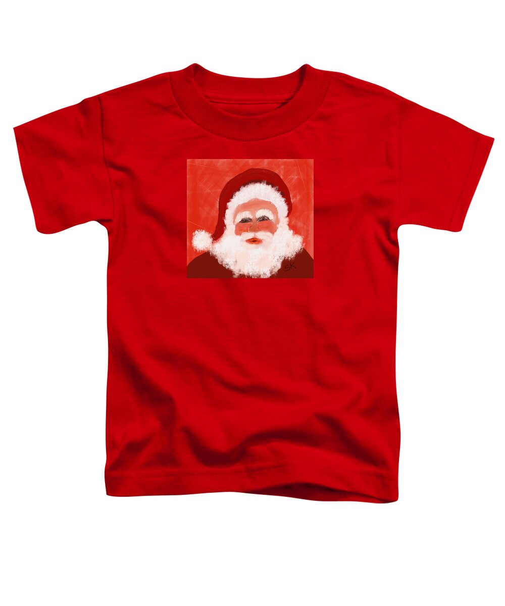 Santa Claus Toddler T-Shirt featuring the digital art Santa Clause Head by Sherry Killam