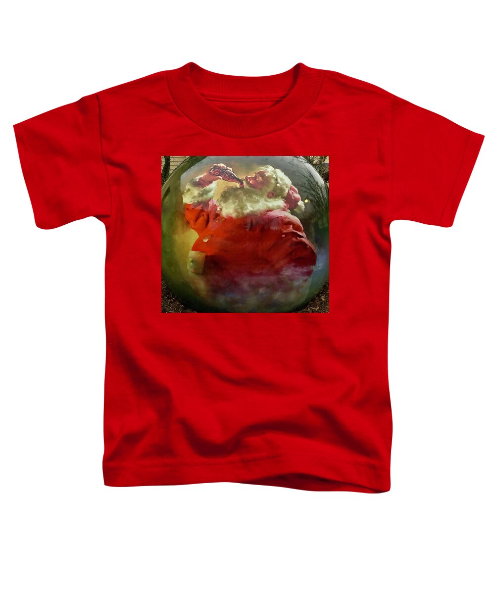 Christmas Toddler T-Shirt featuring the photograph Santa with Coke by Bnte Creations