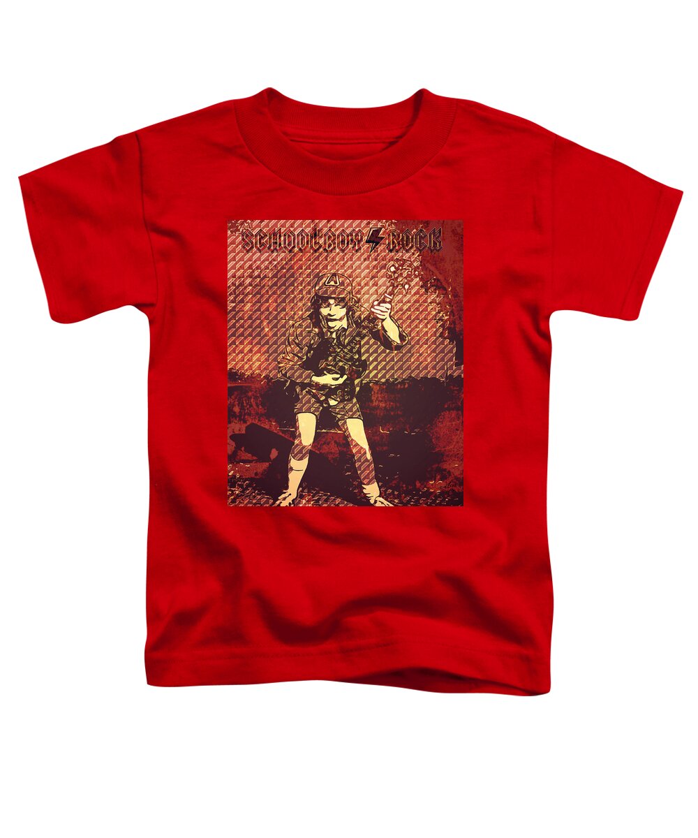 Acdc Toddler T-Shirt featuring the digital art School Boy Rock by Christina Rick