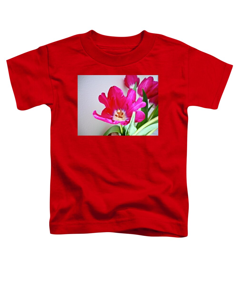 Tulips Toddler T-Shirt featuring the photograph Spring In Winter by Alida M Haslett