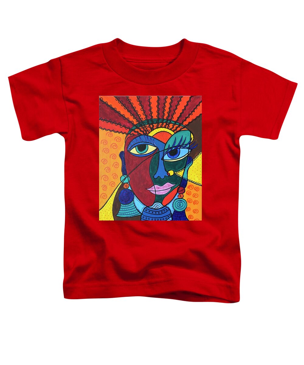 Cubism Toddler T-Shirt featuring the painting Sun Rays by Raji Musinipally