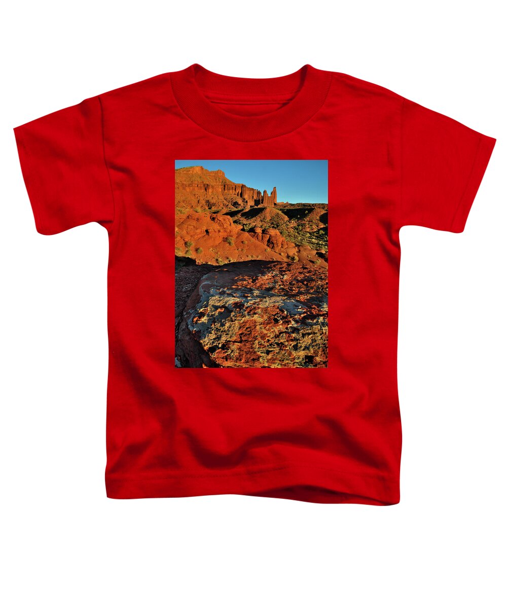 Fisher Towers Toddler T-Shirt featuring the photograph Sunset at Fisher Towers by Ray Mathis